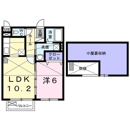 摂津富田駅 徒歩13分 2階の物件間取画像